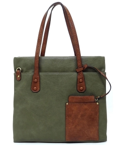 Fashion Front Pocket 2-in-1 Shopper CMS047 OLIVE